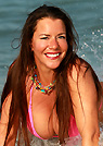 alicia in a malibu strings bikini
