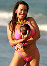 alicia in a malibu strings bikini