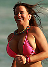 alicia in a malibu strings bikini