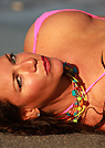 alicia in a malibu strings bikini