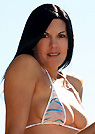 annie in a malibu strings bikini