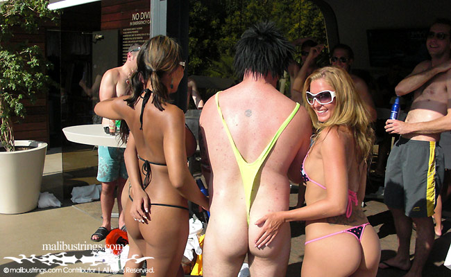 Brandi, Julianna, and Daly in a Malibu Strings bikini in Las Vegas.