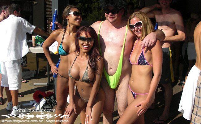Brandi, Julianna, and Daly in a Malibu Strings bikini in Las Vegas.