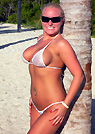 christy in a malibu strings bikini