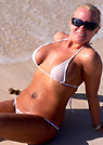 christy in a malibu strings bikini