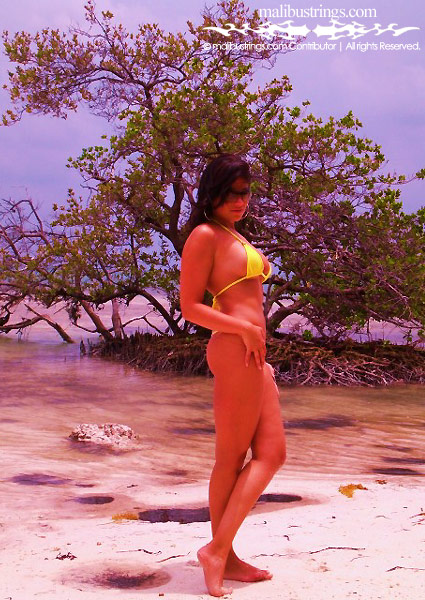 Danielle V in a Malibu Strings bikini in Miami.