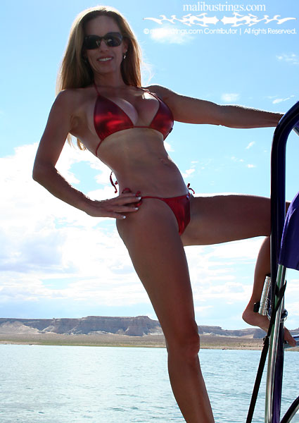 Darlene in a Malibu Strings bikini in Lake Powell, Utah.