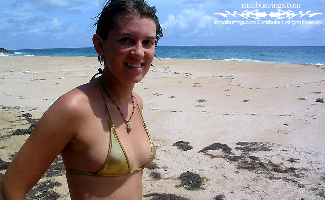 Jessica in a Malibu Strings bikini in St. Kitts.