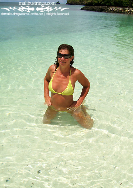 Judi in a Malibu Strings bikini in Micronesia.