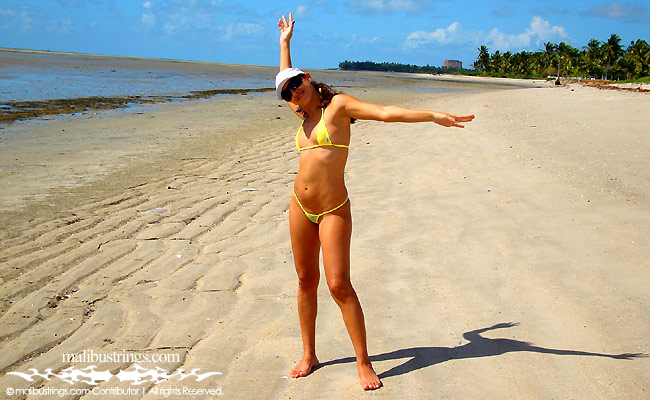Kelly in a Malibu Strings bikini in Brazil.