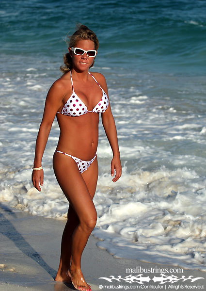 Kim K in a Malibu Strings bikini in the Bahamas.