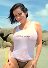 kiml in a malibu strings bikini