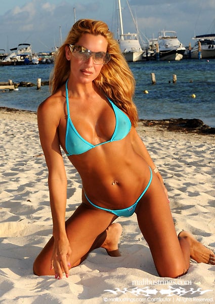 Kimmy in a Malibu Strings bikini in Cancun.
