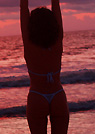 kj in a malibu strings bikini