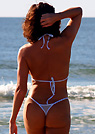 kj in a malibu strings bikini