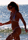 kj in a malibu strings bikini