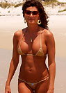 kj in a malibu strings bikini