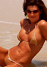 kj in a malibu strings bikini