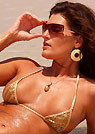 kj in a malibu strings bikini