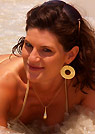 kj in a malibu strings bikini