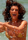 kj in a malibu strings bikini
