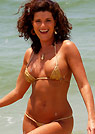 kj in a malibu strings bikini