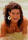 kj in a malibu strings bikini
