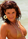 kj in a malibu strings bikini
