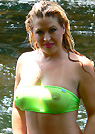 laura in a malibu strings bikini