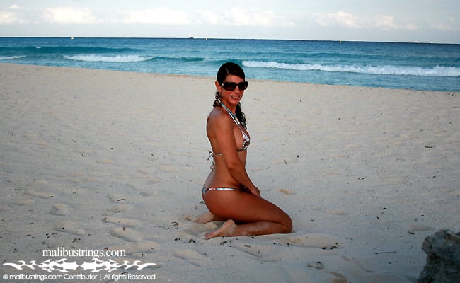 Laurie G in a Malibu Strings bikini in Mexico.