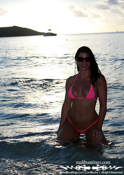 Laurie G in a Malibu Strings bikini in St. Martin.