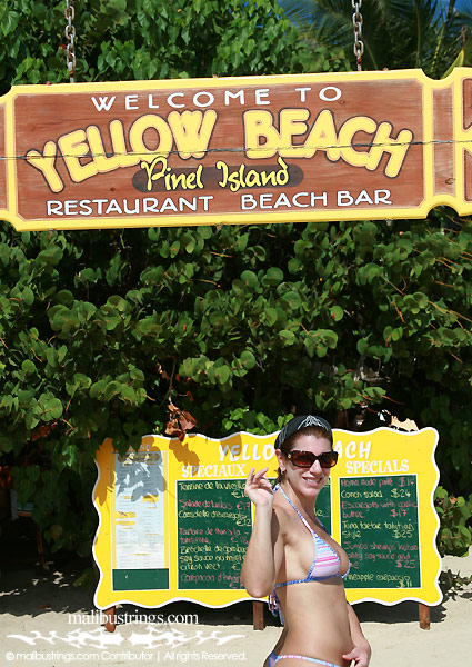 Laurie G in a Malibu Strings bikini in St. Martin.