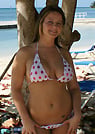 malinda in a malibu strings bikini