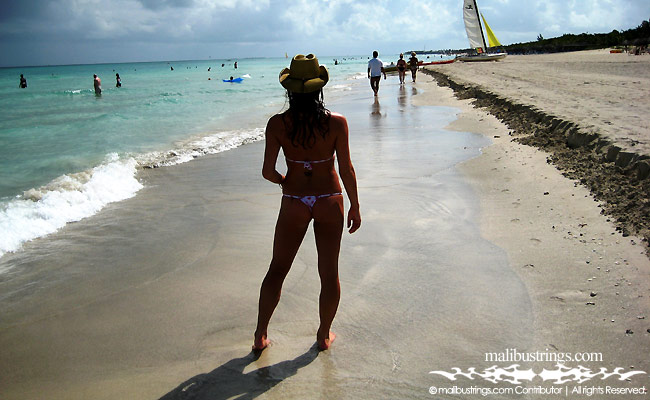 Maria in a Malibu Strings bikini in Cuba.
