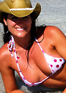maria in a malibu strings bikini