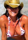 maria in a malibu strings bikini