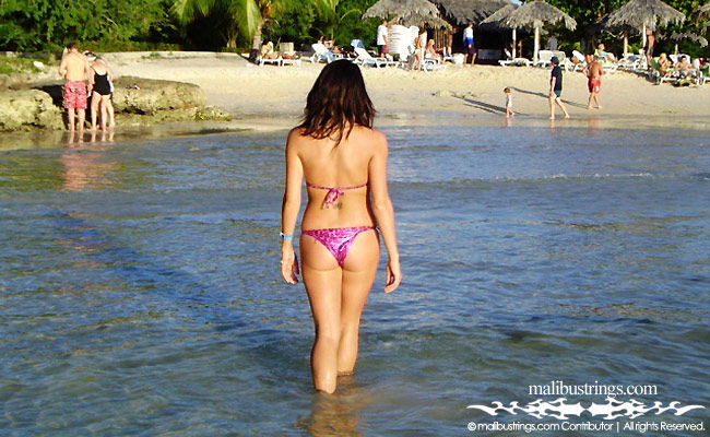 Maria in a Malibu Strings bikini in the Dominican Republic.