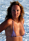 meg in a malibu strings bikini