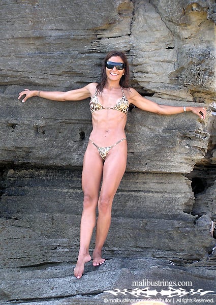 Monica in a Malibu Strings bikini in Spain.
