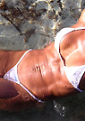 monica in a malibu strings bikini