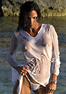 monica in a malibu strings bikini