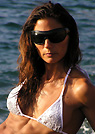 monica in a malibu strings bikini