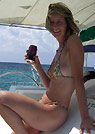 nathalie in a malibu strings bikini