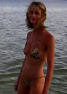 nathalie in a malibu strings bikini