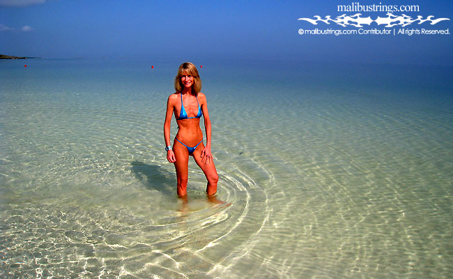 Nathalie in a Malibu Strings bikini in Cuba.