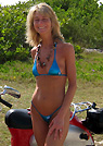nathalie in a malibu strings bikini