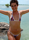 rebecca in a malibu strings bikini