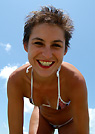 rebecca in a malibu strings bikini