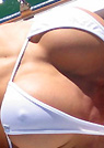 share in a malibu strings bikini