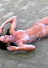 sueellen in a malibu strings bikini